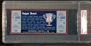 1986 Sugar Bowl Full Ticket Tennessee Vols V Miami Hurricane Psa 5669