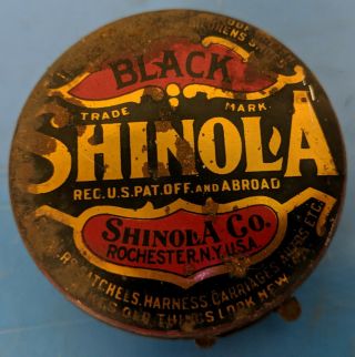 Vintage Shinola Shoe Wax Polish Tin Black