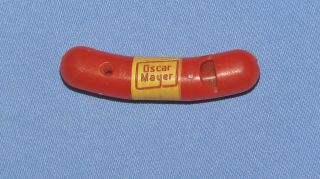 Oscar Mayer Wieners Hot Dogs 2 " Hard Plastic Whistle Toy,  Vintage 1950s