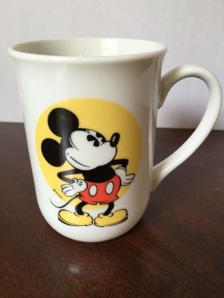 Mickey Mouse Vintage Disneyland Mug Walt Disney World Cup Red Yellow White Japan