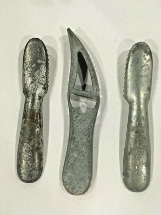 3 Vintage Fish Scale Remover.