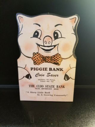 Vintage Dime & Quarter Coin Saver Book Clio State Bank