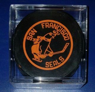 San Francisco Seals 1963 Official Whl Puck Vintage Hockey Pchl Cali Art Ross