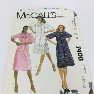 Mccalls 74081981 Sewing Pattern Vintage Pullover Dress Balloon Sleeve Size 6 - 20