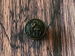 Vintage Usmc Us Marine Corps Lapel Pin Gold Filled Black Old Small Screw Back