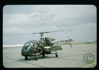 008 - 35mm Red Kodachrome Helicopter Slide - Sud Aviation Alouette F - Whos 1950s