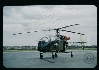005 - 35mm Red Kodachrome Helicopter Slide - Sud Aviation Alouette F - Whor 1950s