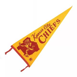 Vintage Rare Full Size Kansas City Chiefs Early Afl Pennant 1960’s 60’s