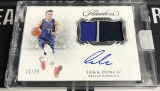 2018 - 19 Panini Flawless Luka Doncic Star Swatch Signatures Patch Auto 11 /25 Rc