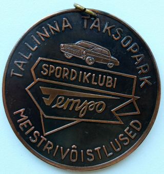 Russia Ussr Tallinn Fleet Of Taxis Sports Club Auto Racing Championship Badge