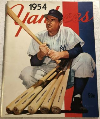 1954 York Yankees Sketch Yearbook Mickey Mantle Yogi Berra Billy Martin Ford