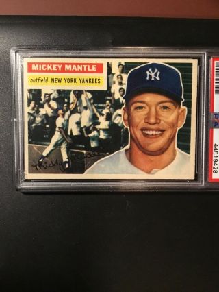 1956 Topps Mickey Mantle 135 PSA 6 Ex - Mt HIGH END 2