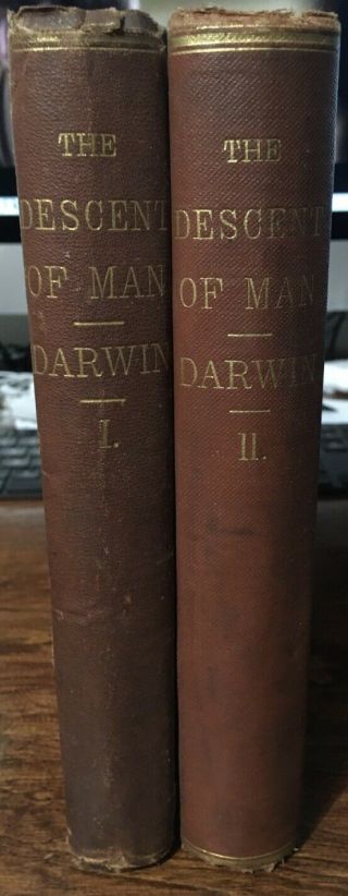 The Descent Of Man - Darwin,  1872 1st Ed.  - 2 Vols