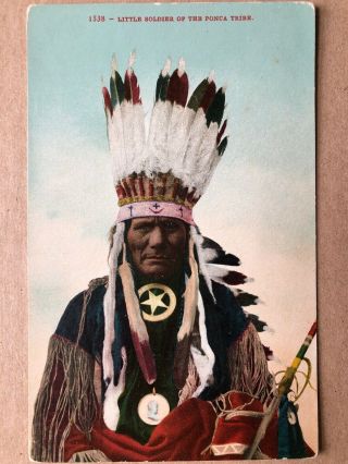 Vintage Postcard ‘1538 - Little Soldier Of The Ponca Tribe’ Native American