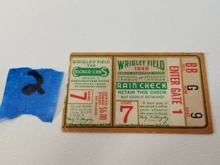 1945 Detroit Tigers Vs.  Chicago Cubs Game 7 World Series Ticket Stub 2 Wwii