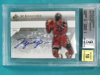 2003 - 04 Sp Authentic Michael Jordan Auto Signatures Bgs 9.  0 W/10 Autograph P3