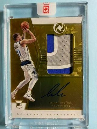 2018 - 19 Panini Opulence Luka Doncic Gold Rookie Patch Autograph Auto Rpa 21/25
