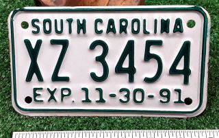 South Carolina - 1991 Private Motorcycle License Plate -
