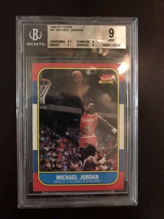 1986 - 87 Fleer Michael Jordan Rookie Rc 57 Bgs 9 Holy Grail Looks Nicer