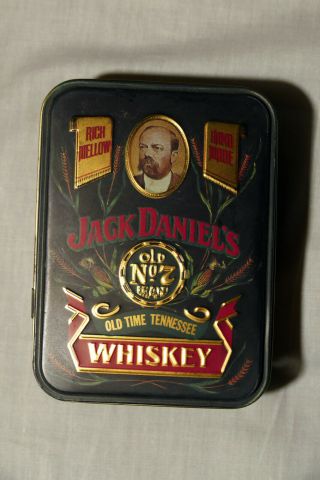 Vintage Old 7 Jack Daniels Tennessee Whiskey Tin Box - Made In England