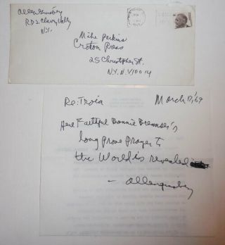 Michael Perkins / One Page Typed Letter From Perkins To Allen Signed 1st Ed 1969