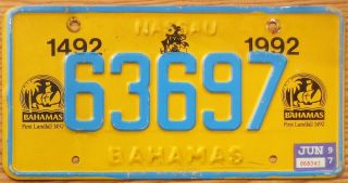 1997 Nassau Bahamas License Plate Number Tag - $2.  99 Start