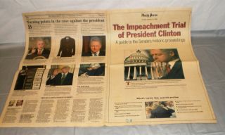 Vintage 1999 Daily Press Newspaper " The Impeachment Trial Of President Clinton "