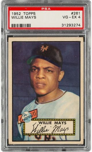 1952 Topps Willie Mays Rookie Rc 261 Hof Psa 4 - Centered