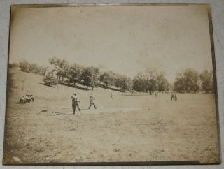 Rare Antique Early Wool Uniforms Baseball Game Photograph " Foul Ball "