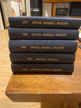5 Books Sporting News 1977,  1981,  1982,  1983 & 1984 Mlb Baseball Register Book