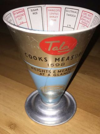 Vintage 60’s Tala Cooks Dry Measure Metal Measuring Cup Mcm Weigh Measure Glance