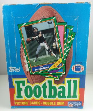 1986 Topps Football Wax Box No Black Out Rice Young White Smith Reed