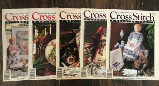 5 Vtg Cross Stitch & Country Crafts Jan/feb 91/92 May/june Jul/aug Nov/dec 1991