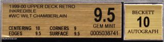 1999 - 00 Wilt Chamberlain Upper Deck Retro Inkredible Auto BGS 9.  5 / 10 Pop 38 2