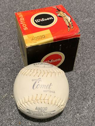 Vintage Wilson Comet Softball A9030 W/ Box Official 12 Inch Ball Baseball