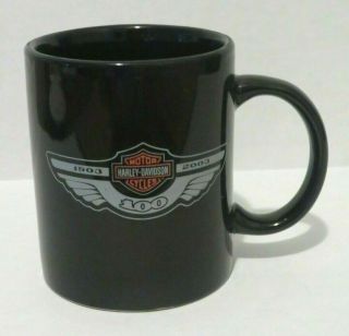 Harley Davidson Black 100 Year Anniversary 1903 - 2003 Coffee Mug