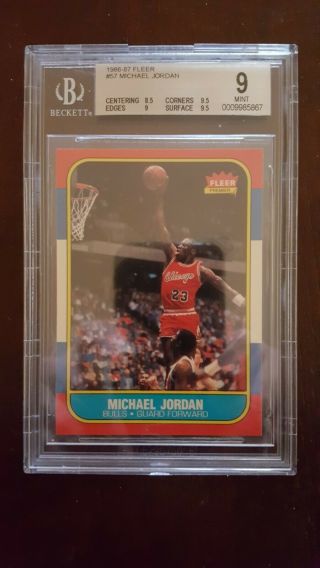 1986 - 87 Fleer Michael Jordan 57 Rookie Bgs 9 W/ Two 9.  5 Subs