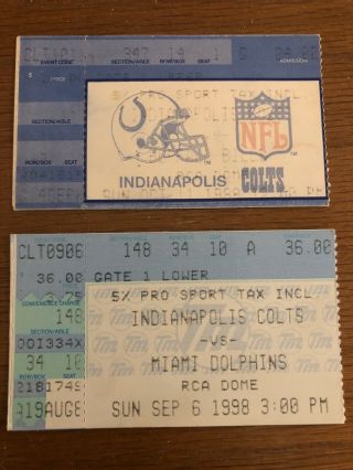 Peyton Manning’s First Home Game Ticket Stub And 4th Home Game Ticket Stub