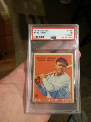 1933 Goudey 149 Babe Ruth Rc Red Portrait Psa 1.  5 (mk) Looks Like A 3 Regrade?