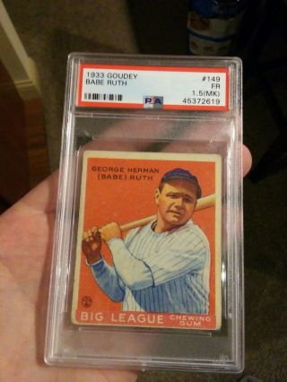 1933 Goudey 149 Babe Ruth RC Red Portrait PSA 1.  5 (MK) Looks like a 3 Regrade? 2