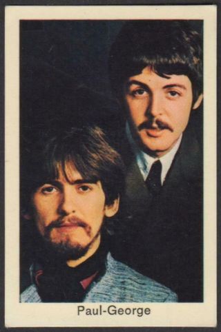 The Beatles - Paul & George - 1965 - 67 Vintage Swedish Pop Stars Set Gum Card