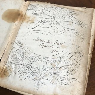Early Victorian Cooking Recipe Book,  Handwritten Inscribed In Ink,  Dated 1864.