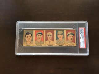 1926 W512 Strip Uncut Babe Ruth Panel Frisch Rogers Hornsby Dazzy Vance Psa