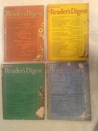Four Vintage Wwii Reader’s Digests,  1944 Sep,  Oct,  Nov,  Dec,