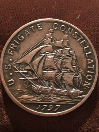 1797 U.  S.  Navy Frigate Constellation Coin Token Made From Actual Parts Of Ship