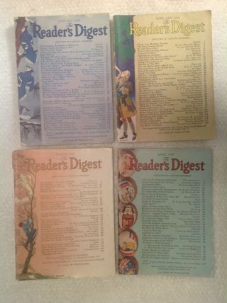 Four Vintage Wwii Reader’s Digests,  1944 Jan,  Feb,  March,  April,