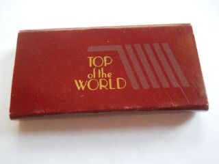 Vintage " Top Of The World " Restaurant / Walt Disney World Match Box