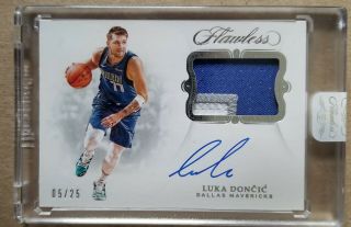2018 - 19 Panini Flawless Luka Doncic Rpa Auto Rookie 5/25 3 Color Patch