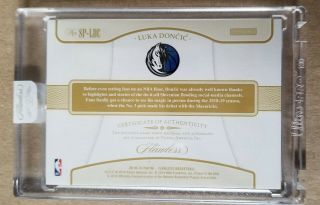 2018 - 19 Panini Flawless Luka Doncic RPA Auto Rookie 5/25 3 Color Patch 2