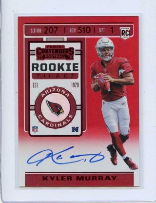 Kyler Murray Rookie Auto 2019 Panini Contenders Fotl Red Zone Rc Autograph Ssp